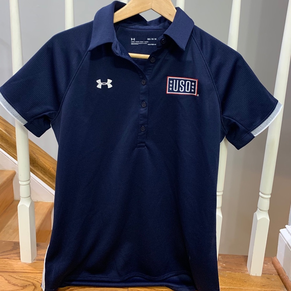 Under Armour short sleeve polo in dark navy blue